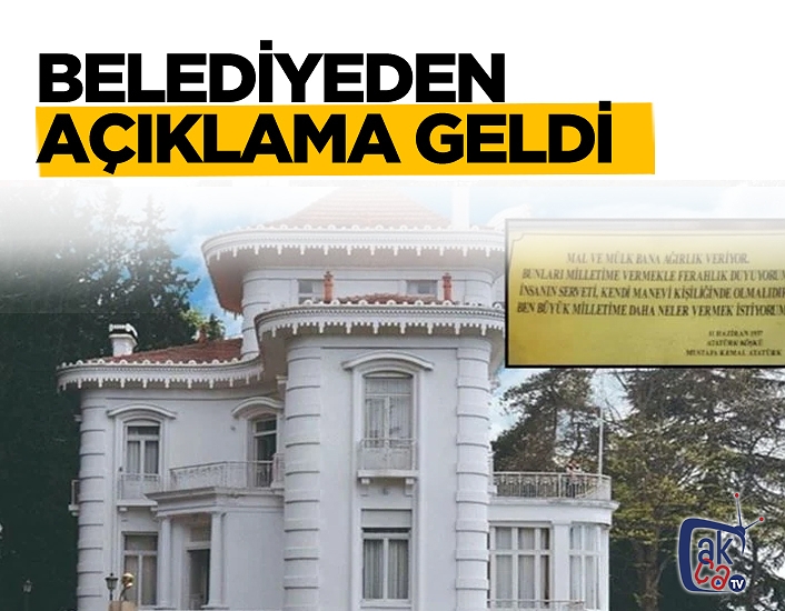 Belediyeden açıklama geldi...