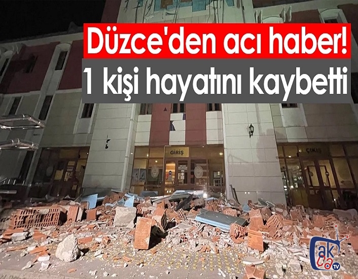 Düzce'den acı haber geldi: 1 kişi hayatını kaybetti