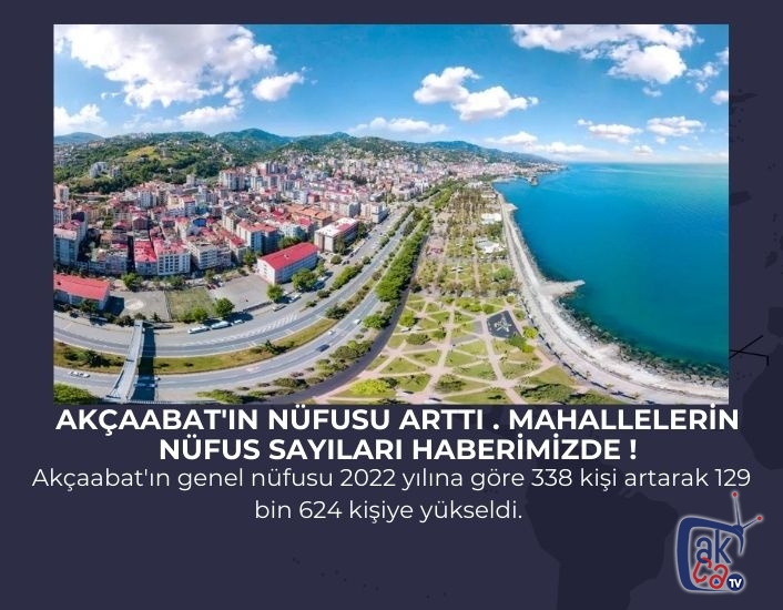 Akçaabat'ın nüfusu arttı . Mahallelerin nüfus sayıları haberimizde !