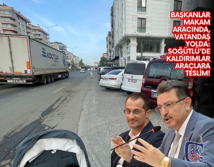 Başkanlar Makam Aracında, Vatandaş Yolda: Soğütlü'de Kaldırımlar Araçlara Teslim!