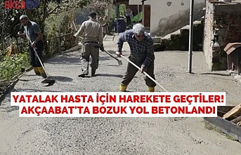 Yatalak hasta için harekete geçtiler! Akçaabat'ta bozuk yol betonlandı