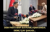 DEM Parti-MHP bayramlaşmasında: Demli çay şakası... Kahkahaya boğuldular