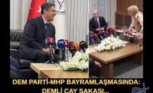 DEM Parti-MHP bayramlaşmasında: Demli çay şakası... Kahkahaya boğuldular