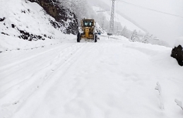 Akçaabat'ta 30 köy yolu kar yağışı nedeniyle kapandı.
