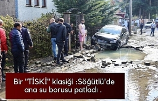 Bir TİSKİ klasiği Söğütlü'de ana su borusu...