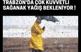Trabzon'da çok kuvvetli sağanak yağış bekleniyor...