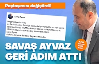 Savaş Ayvaz geri adım attı!