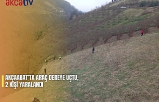 AKÇAABAT’TA ARAÇ DEREYE UÇTU, 2 KİŞİ YARALANDI