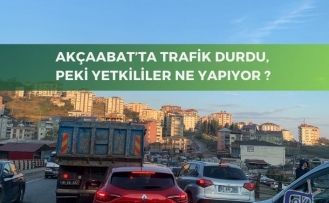 Akçaabat'ta trafik durdu, peki yetkililer ne yapıyor ?