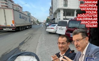 Başkanlar Makam Aracında, Vatandaş Yolda: Soğütlü'de Kaldırımlar Araçlara Teslim!