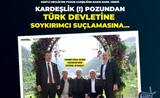 Türk devletine iftira atan DEM’liyle poz vermişlerdi!