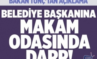 Belediye Başkanına makamında ,2 belediye personeli tarafından darp edildi