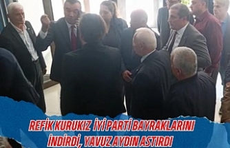 Refik Kurukız  İYİ Parti Bayraklarını indirdi, Yavuz Aydın astırdı