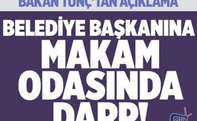 Belediye Başkanına makamında ,2 belediye personeli tarafından darp edildi