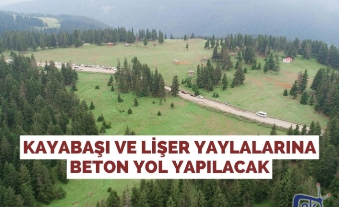 KAYABAŞI VE LİŞER YAYLALARINA BETON YOL YAPILACAK
