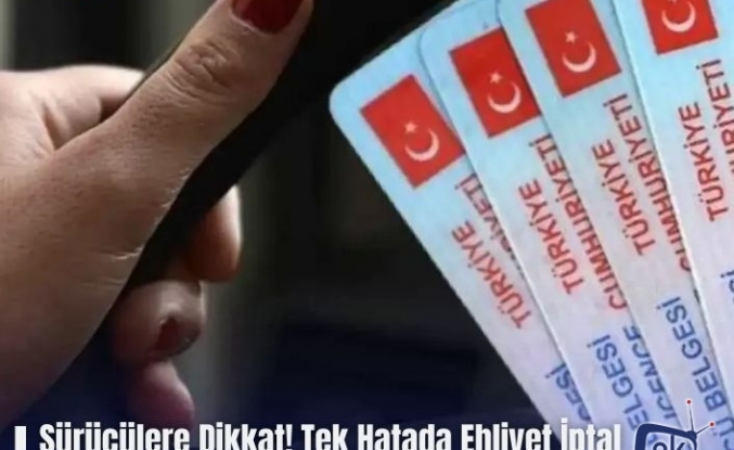 Sürücülere Dikkat! Tek Hatada Ehliyet İptal Edilebilir!