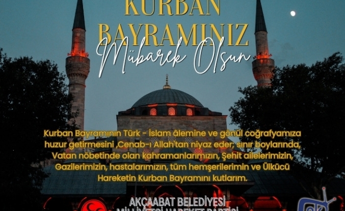 Akçaabat Belediyesi MHP Grup Başkan Vekili Melikşah Atasoy'un Kurban Bayramı dolayısıyla yayınladığı kutlama mesajında şunları kaydetti,