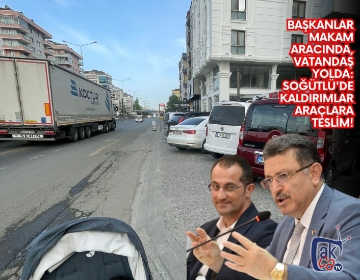 Başkanlar Makam Aracında, Vatandaş Yolda: Soğütlü'de Kaldırımlar Araçlara Teslim!