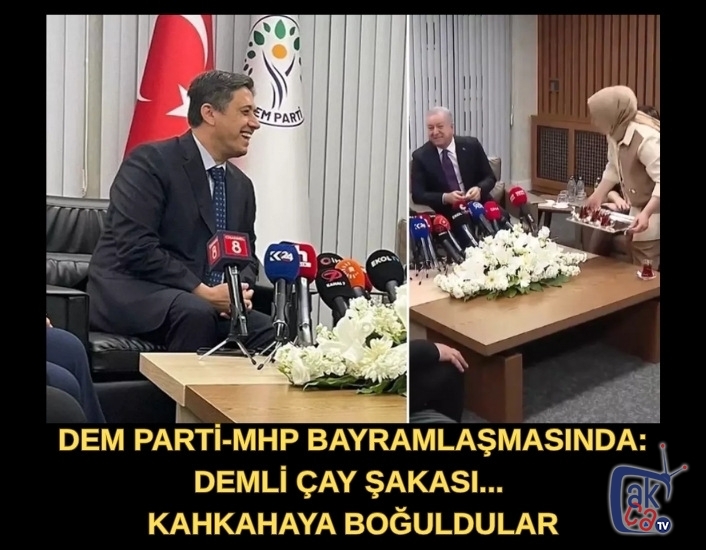 DEM Parti-MHP bayramlaşmasında: Demli çay şakası... Kahkahaya boğuldular